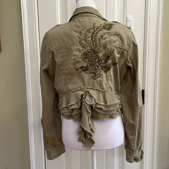 PAPAYA tan embroidered jacket.  M - Picture 6 of 9